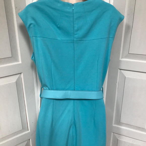 Tyler Boe Sleeveless Turquoise Belted Dress - Picture 14 of 15